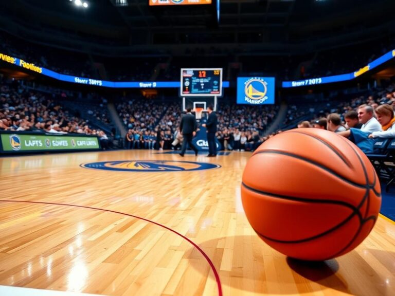 Flick International Dynamic basketball court scene during Timberwolves vs Warriors playoff game