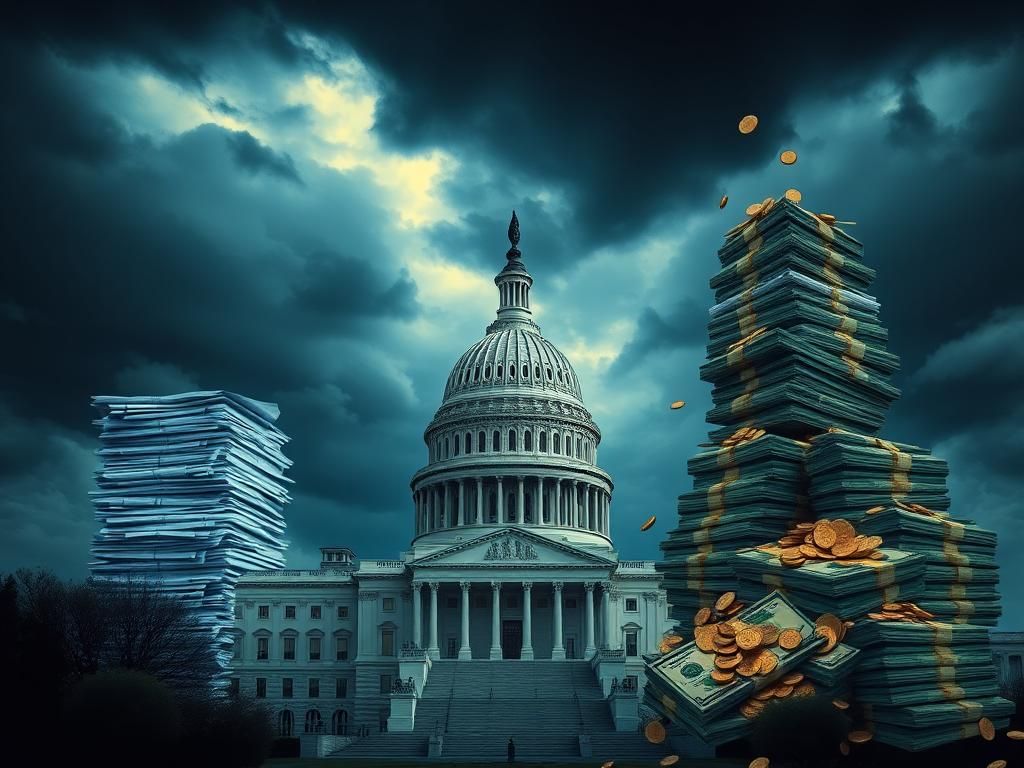 Flick International Capitol building with stormy sky representing political tension