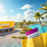 Flick International Vibrant Florida landscape with Walmart Supercenter and lottery ticket