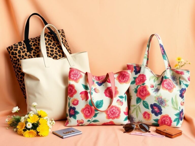 Flick International A vibrant display of various stylish tote bags in different patterns and textures