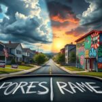 Flick International A divided congressional district showcasing both conservative suburban neighborhoods and progressive urban murals.