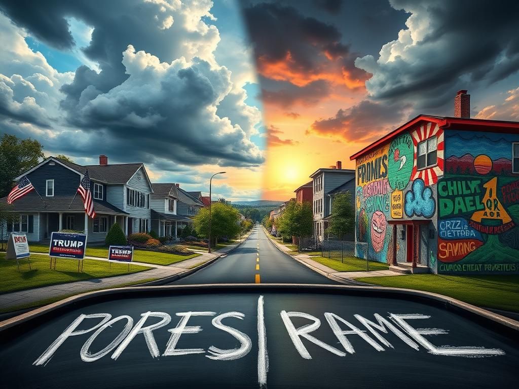Flick International A divided congressional district showcasing both conservative suburban neighborhoods and progressive urban murals.