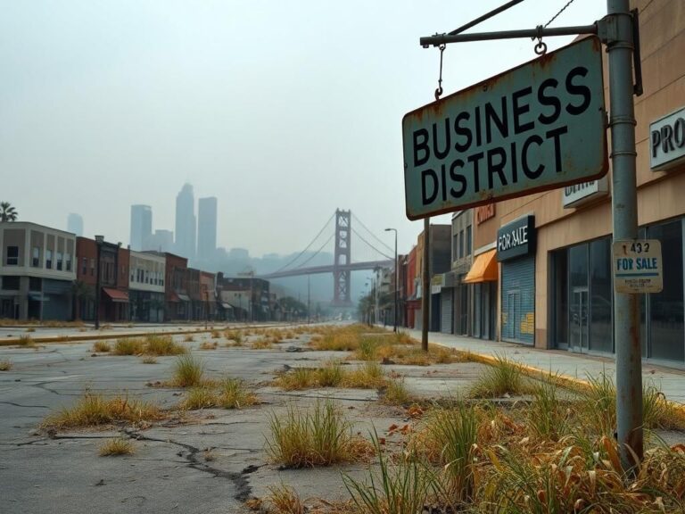 Flick International Abandoned buildings in a desolate urban landscape of California