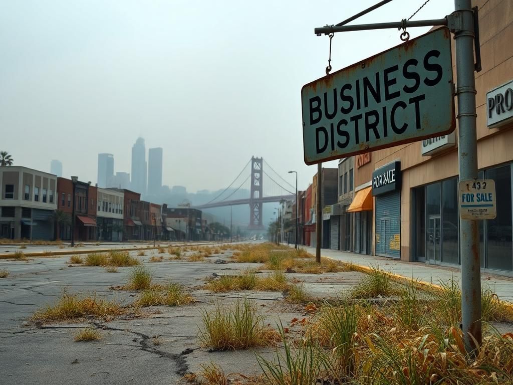 Flick International Abandoned buildings in a desolate urban landscape of California