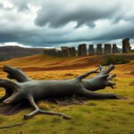 Flick International Remnants of the iconic Sycamore Gap tree lying on the ground