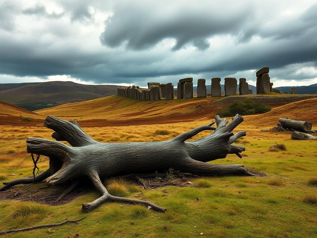 Flick International Remnants of the iconic Sycamore Gap tree lying on the ground