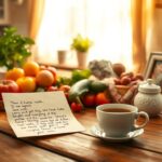 Flick International Cozy kitchen scene with fruits and vegetables symbolizing nurturing and home-cooked meals
