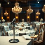 Flick International An empty podium at the White House Correspondents' Dinner symbolizing media accountability