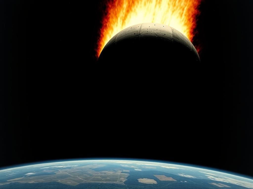 Flick International Dramatic reentry of the Soviet spacecraft Kosmos 482 against a darkening sky