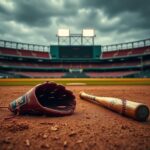Flick International A well-worn baseball glove resting on a dusty green field symbolizing Rafael Devers' position dilemma