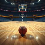 Flick International Empty basketball court with a lone basketball symbolizing missed opportunities.