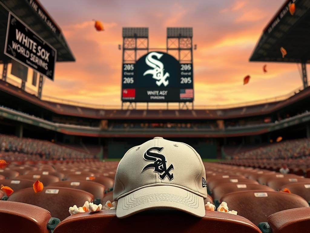 Flick International Vintage Chicago White Sox baseball cap on an empty stadium seat