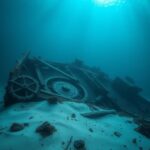 Flick International Underwater view of a 19th century Dutch merchant shipwreck surrounded by marine life