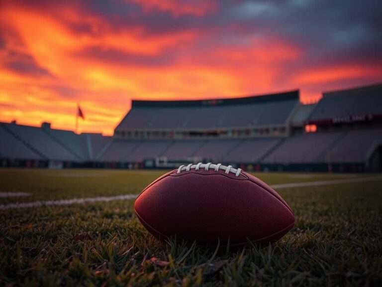 Flick International A football on a vibrant dusk-lit field symbolizing the journey of Quinn Ewers.
