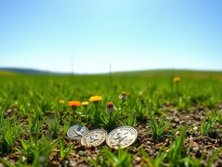 Flick International A handful of ancient Roman coins partially buried in lush Romanian soil