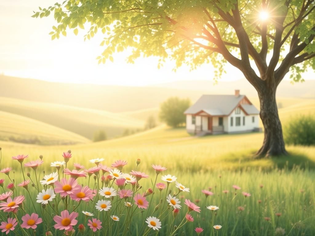 Flick International Serene rural landscape symbolizing motherhood and family support
