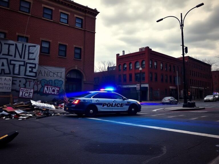Flick International Chaotic urban scene in Worcester, Massachusetts during ICE arrest