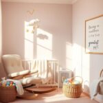 Flick International Cozy nursery with plush rocking chair and crib