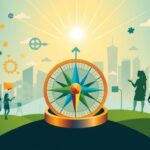 Flick International Vibrant compass symbolizing progress and forward-thinking ideals in political landscape