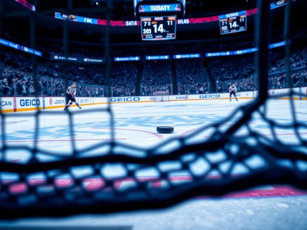 Flick International Controversial ice hockey goal with puck crossing the net