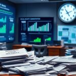 Flick International Office environment focused on the Social Security Administration with paperwork on integrity and fraud prevention.