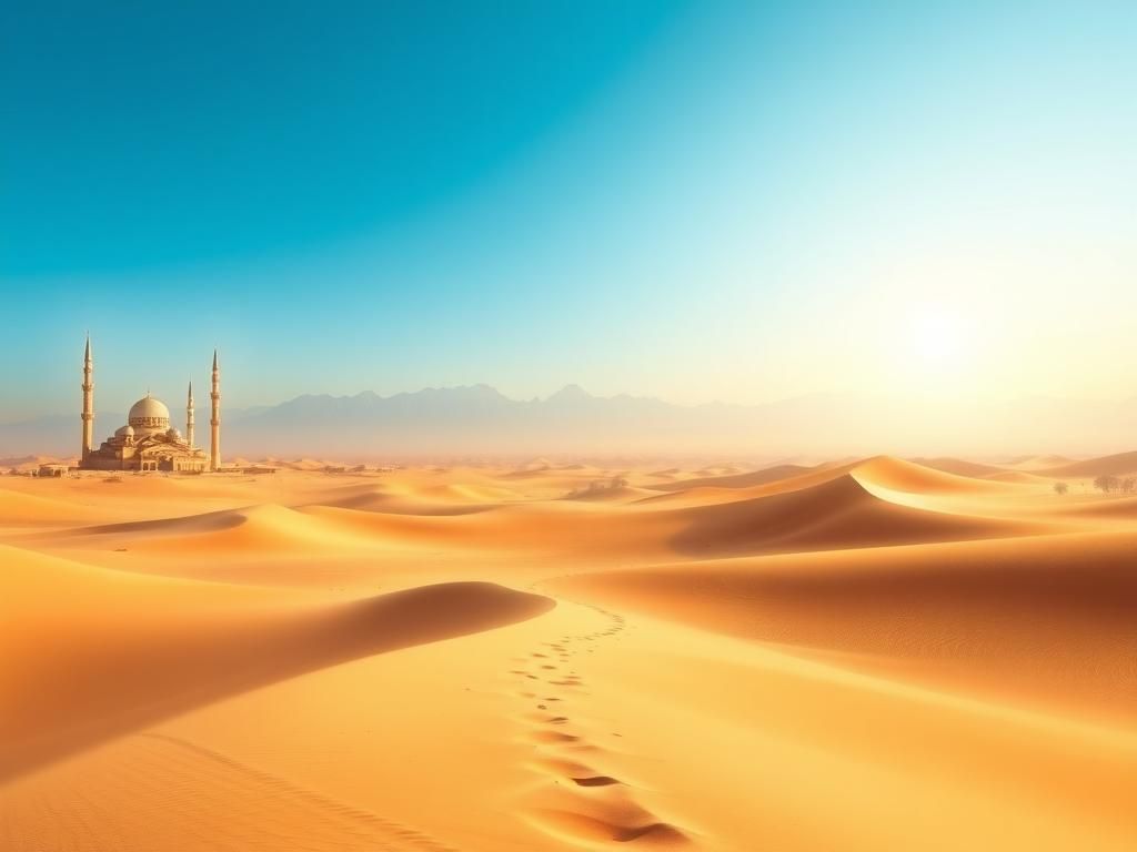Flick International Serene desert landscape symbolizing peace in the Middle East