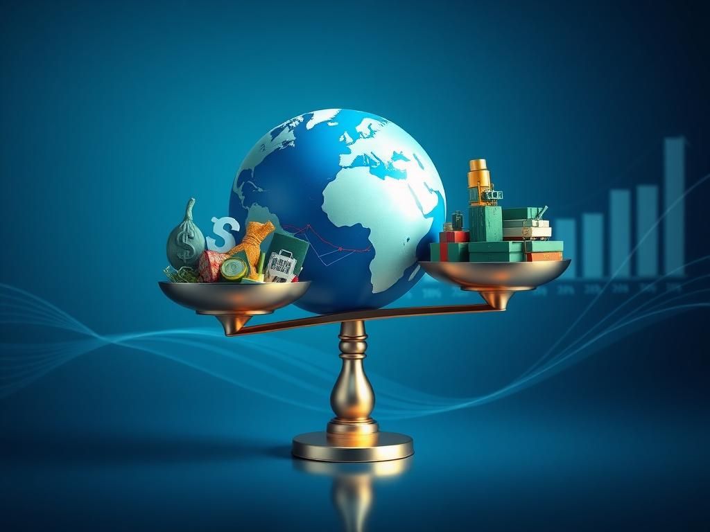 Flick International A dynamic scale balancing a globe with currency symbols and product representations.