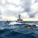 Flick International Coast Guard Cutter Kimball conducting a drug smuggling arrest in open ocean