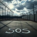 Flick International Stark prison yard scene at a Texas detention center reflecting hopelessness