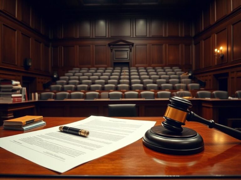 Flick International A courtroom scene depicting empty jury seats in a high-profile trial