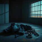 Flick International A dimly lit prison cell with a crumpled prison uniform symbolizing despair and conflict