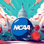 Flick International Stylized NCAA logo surrounded by college sports symbols