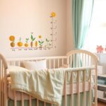 Flick International Cozy nursery scene with pastel-colored crib and vibrant growth chart
