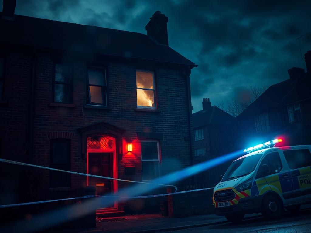 Flick International Exterior view of Keir Starmer's London home showing signs of fire damage