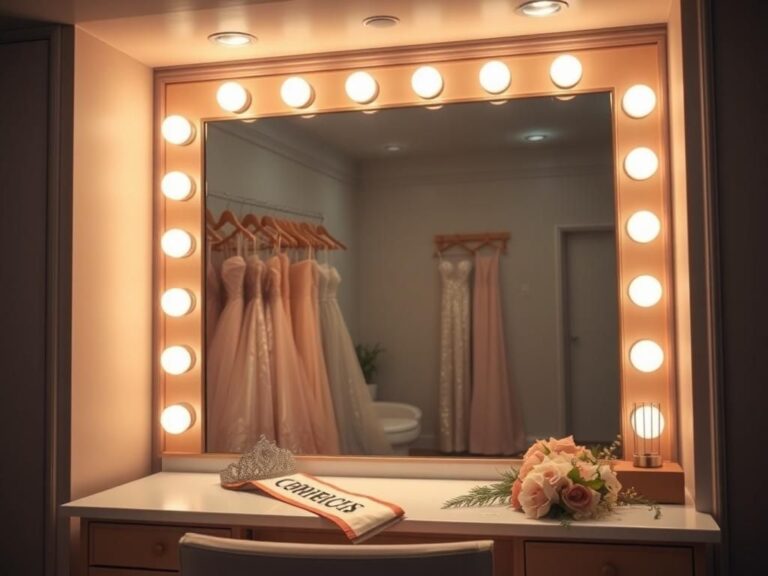 Flick International Serene backstage scene at a beauty pageant showing an elegantly decorated dressing room.