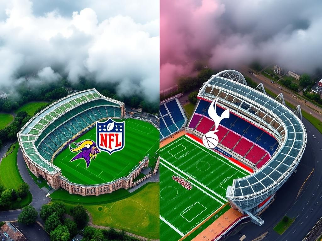 Flick International Aerial view of Croke Park in Dublin and Tottenham Hotspur Stadium in London
