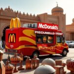 Flick International Mobile McDonald's food truck in Saudi Arabia during Trump's visit