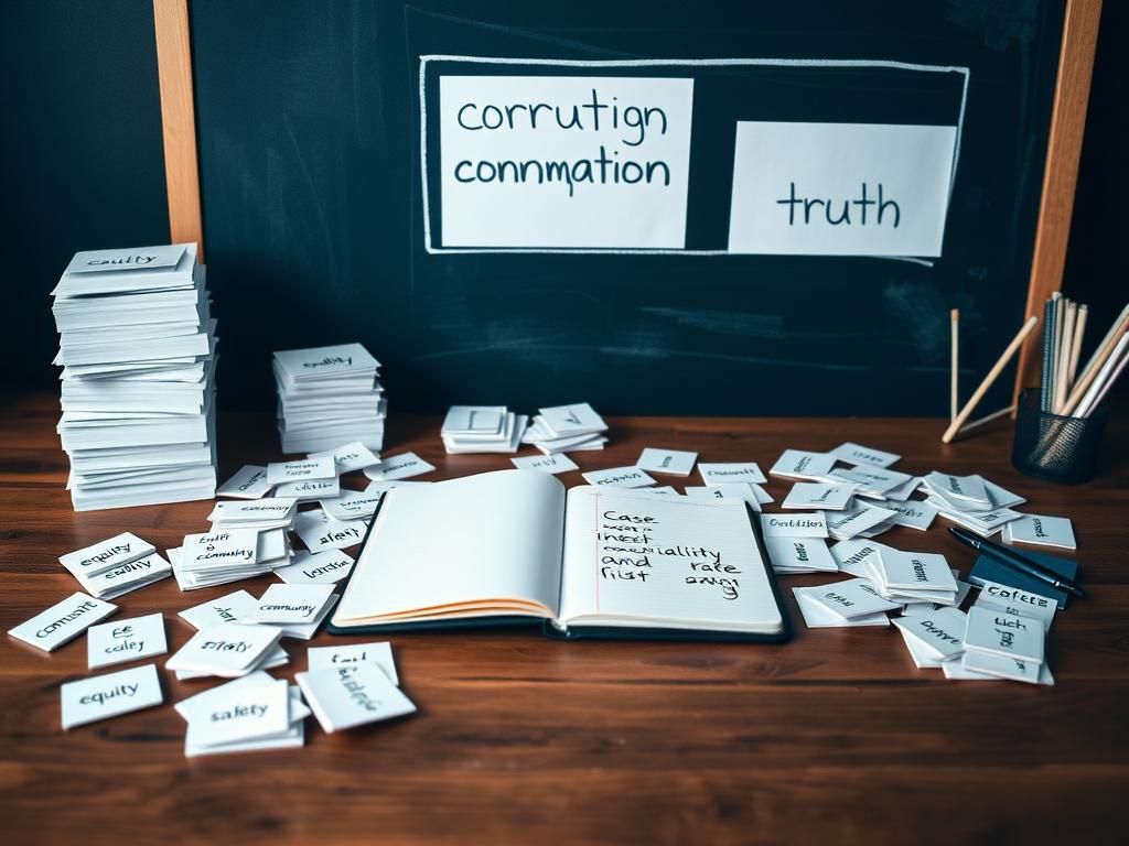 Flick International Workspace with political jargon flashcards and clearer terms for effective communication