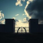 Flick International A powerful scene outside an immigration detention facility symbolizing justice and resilience