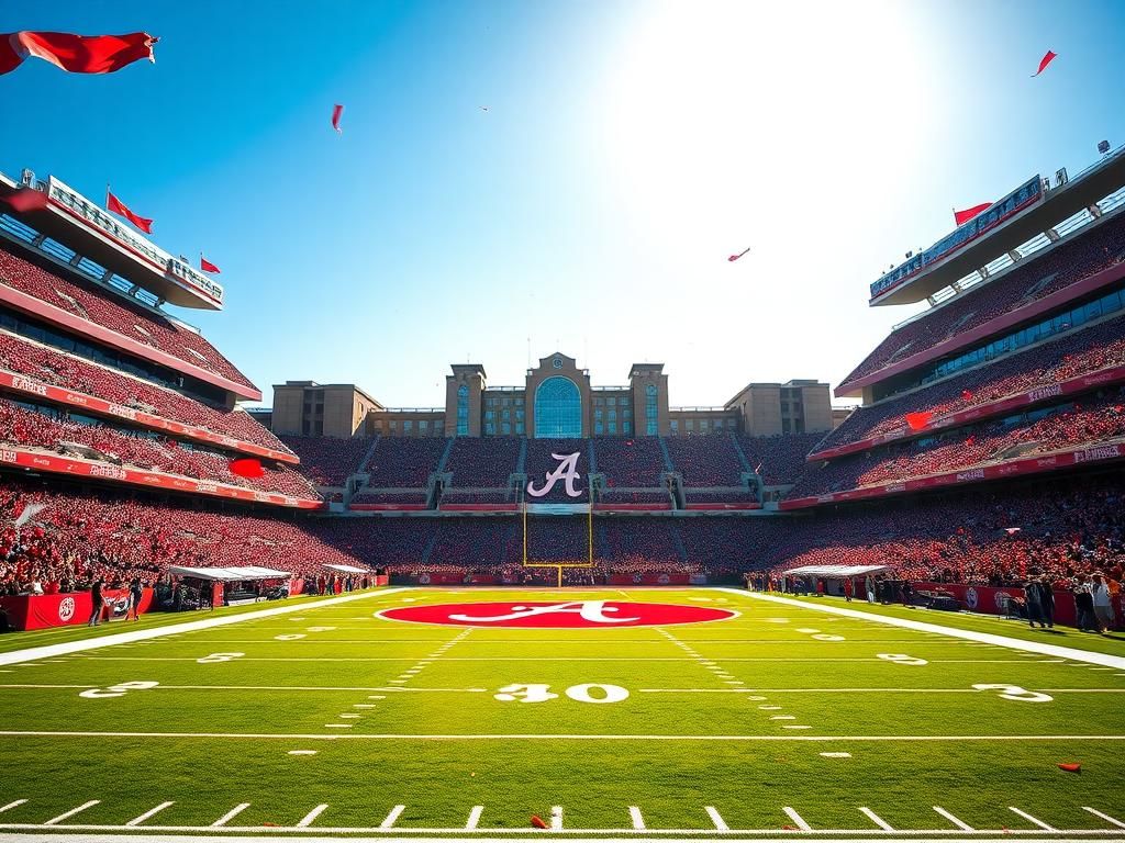 Flick International Vibrant scene of the University of Alabama football stadium during a celebration