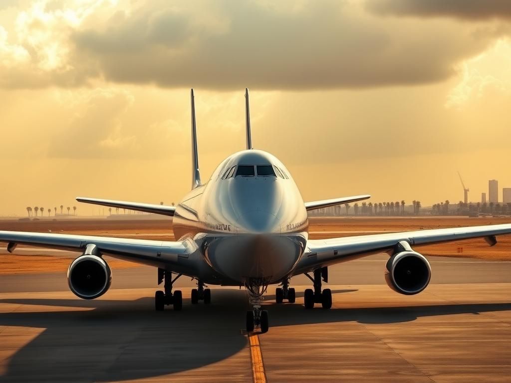 Flick International Luxurious Boeing 747-8 jet on tarmac in Qatar