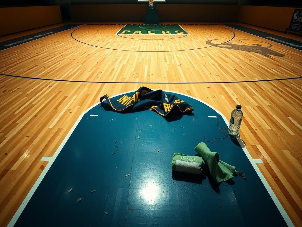 Flick International Basketball court scene showcasing the aftermath of a confrontation between Tyrese Haliburton's father and Giannis Antetokounmpo