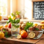 Flick International A serene kitchen scene showcasing vibrant fruits and vegetables promoting a healthy lifestyle