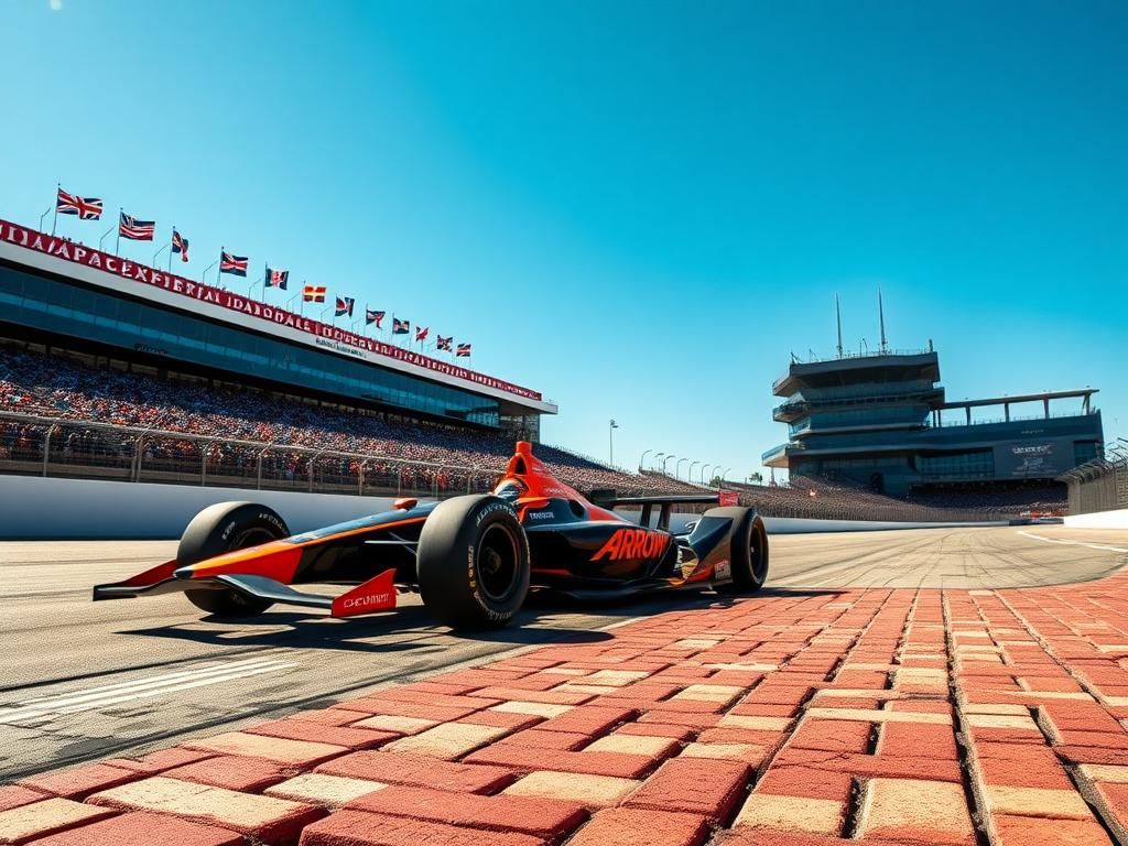 Flick International Arrow McLaren race car at the Indianapolis Motor Speedway