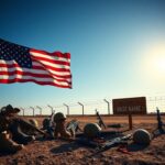 Flick International Military base with empty combat gear symbolizing absence and restriction