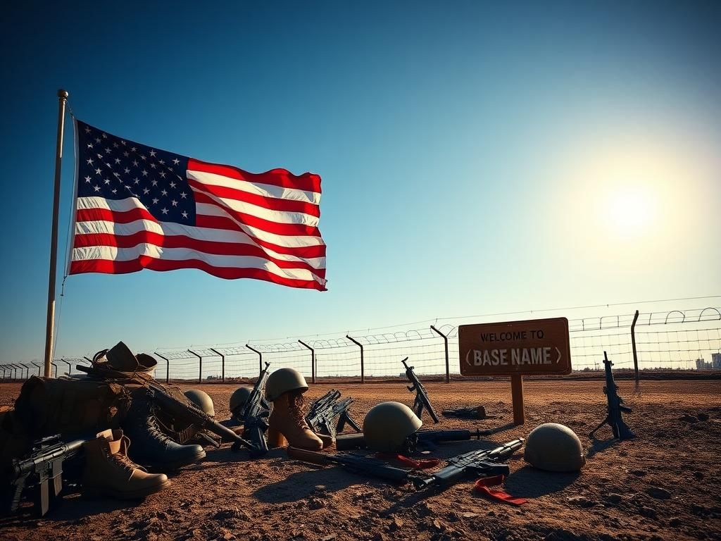 Flick International Military base with empty combat gear symbolizing absence and restriction