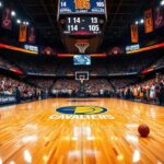 Flick International Intense basketball action during Indiana Pacers vs Cleveland Cavaliers game
