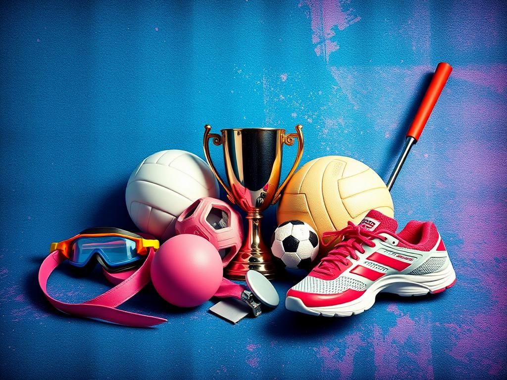 Flick International Powerful visual representation of women's sports equipment symbolizing athleticism and determination