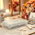 Flick International Close-up of a dressing room table with beauty products and an ice pack