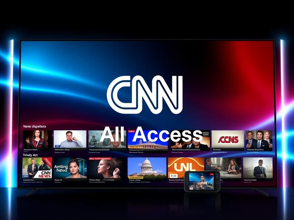 Flick International A sleek digital interface featuring the CNN logo with vibrant streaming content thumbnails.